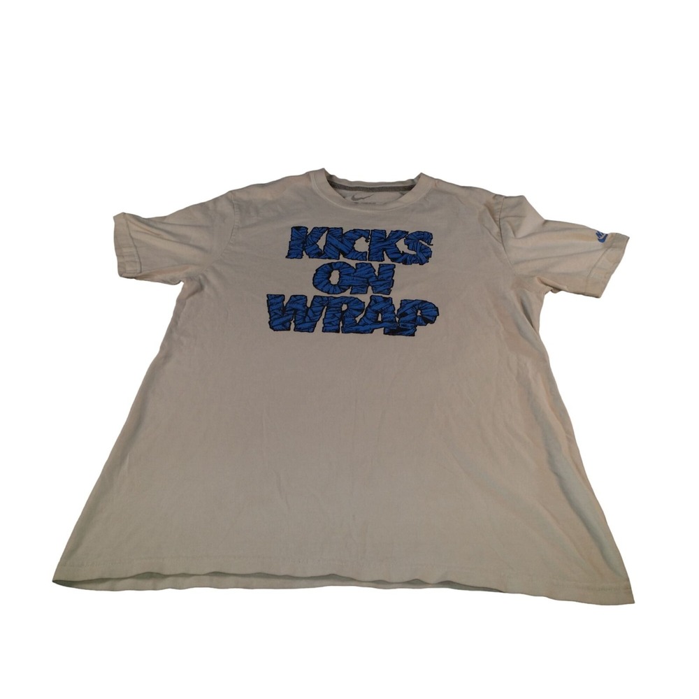 Nike‎ Kicks On Wrap Tshirt Men Sz L Regular Fit Graphic Print Athleisure White
